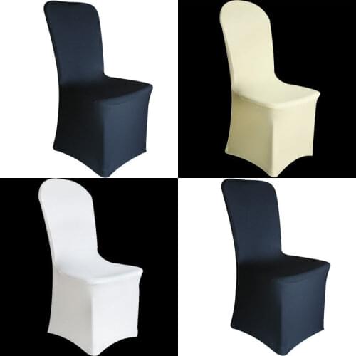 100 PCS SPANDEX / LYCRA CHAIR COVER WHITE / BLACK COVERS BANQUET WEDDING RECEPTION PARTY