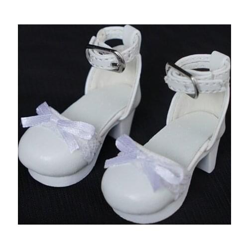 N01-X049 children handmade toy 1/6 Doll Accessories BJD/SD doll Lace bow princess High heels shoes 1 pair