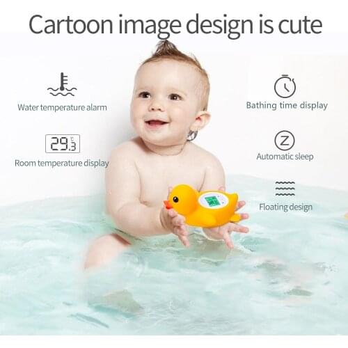 Baby Bath Thermometer Water Thermometer Tri-colorBacklit Lovely Duck Shape Floating Bath Toy Bath Safety Temperature Thermometer