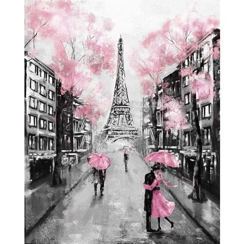 DIY 5D Diamond Painting Kits for Adults Kids Tower Landscape Full Drill Embroidery Paintings Rhinestone Paris Romantic Street