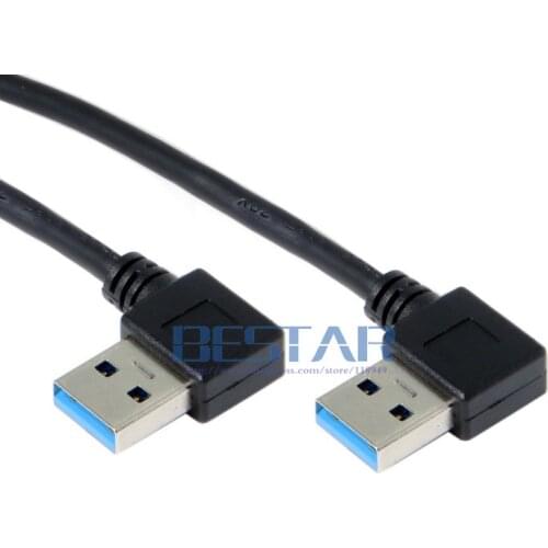 Dual Elbow USB 3.0 Type-A Type A 90 Degree Right Angled double angle MALE TO MALE Data Cable for Hard Disk Computer 15CM 0.15M