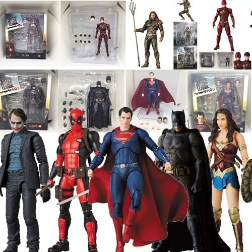 Mafex Figure Cyborg Flash Wonder Bruce Wayne Aquaman Action Figure Model Collection Toy Gift