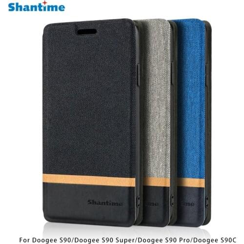 Canvas PU Leather Phone Case For Doogee S90 Flip Case For Doogee S90 Super/Doogee S90 Pro/Doogee S90C Case Silicone Back Cover
