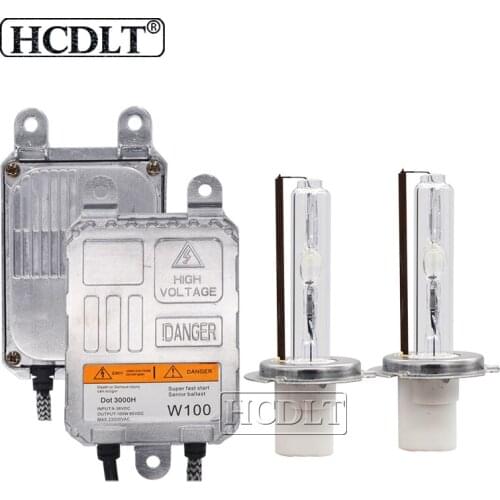 HCDLT 12V 24V 100W HID Ballast Kit HID Xenon Bulb Kit H1 H3 H7 H11 9005 9006 D2H 4300K 6000K 8000K Auto Xenon Headlight Lamp