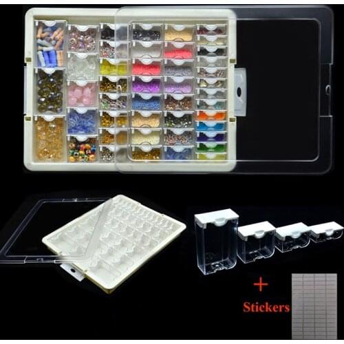 IOOSTAR Drill Containers for Diamond Painting Mosaic Tool Accessories Plaid Jewelry Diamond Embroidery Transparent Storage Box