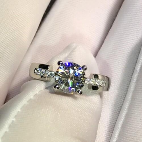 18K White Gold Ring 1ct 2ct 3ct Moissanite Lab Diamond Romantic 4 claws moissanite jewelry Anniversary Engagement Ring