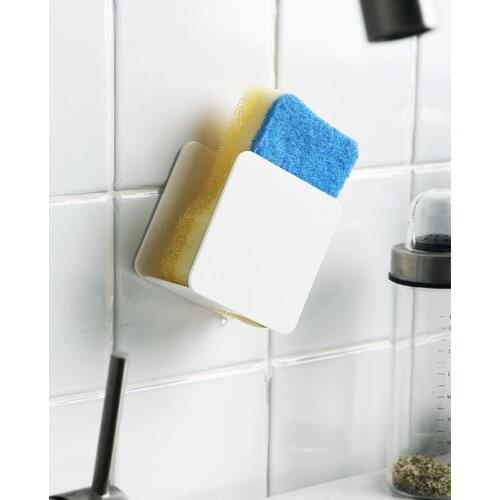 Creative Simple Scouring Pad Storage Rack Wall-mounted Sink Sponge Wipe Steel Wire Ball Drain Rack Kitchen Supplies Gadgets