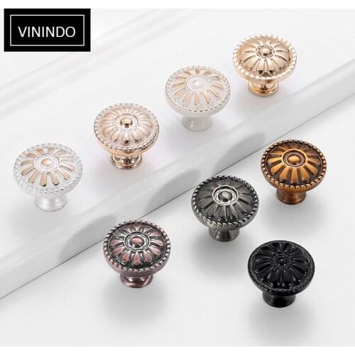 European-style round drawer handle knob single hole cabinet drawer closet furniture hardware variety ivory white series