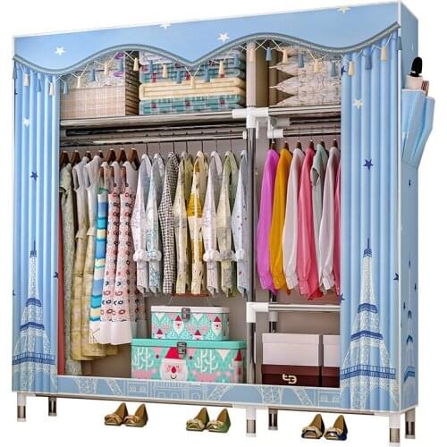 Multifunctional non-woven storage wardrobe locker, folding portable cloth wardrobe dust cover home furniture