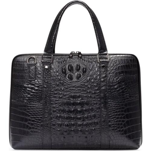 Men Briefcase Crocodile pattern cow leather men tote bag handbag business leather Messenger bag shoulder bag A4 paper laptop bag