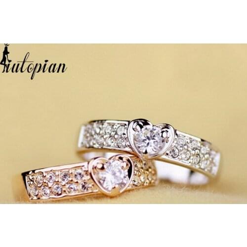 Iutopian Brand New Arrival heart Design Ring with Cubic Zirconia for women # RG93404