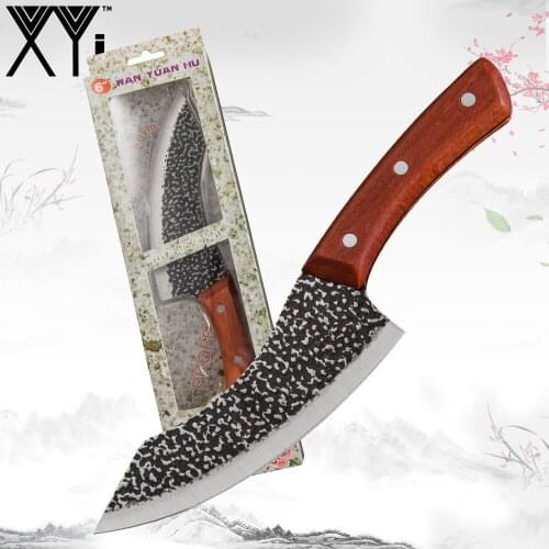 XYj Profeesional Boning Camping Outdoor Serbian kitchen Knife Full Tang Sliced 6 inch Cladsteel Butcher Knife With Gift Box