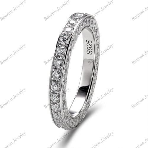 Bouron Jewelry Engagement Ring Three Stones White Step Cut Emerald &Trapezoid Moissanite VVS1 Wholesale Supplier Free Engraved