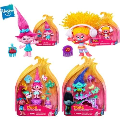 Genuine Hasbro Trolls Town Collection Series Dolls Elf Decoration Model Anime Figures Toys for Children Boy Girl Gift