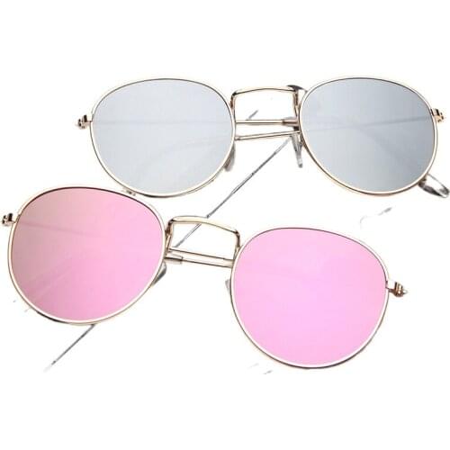 Sunglasses star same style glasses 2021 luxury brand trend round frame female sunglasses colorful reflective sunglasses UV400