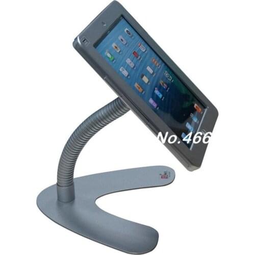 For 9.7" iPad gooseneck security stand with lock housing support display on table desk desktop hotel countertop fair exihibition