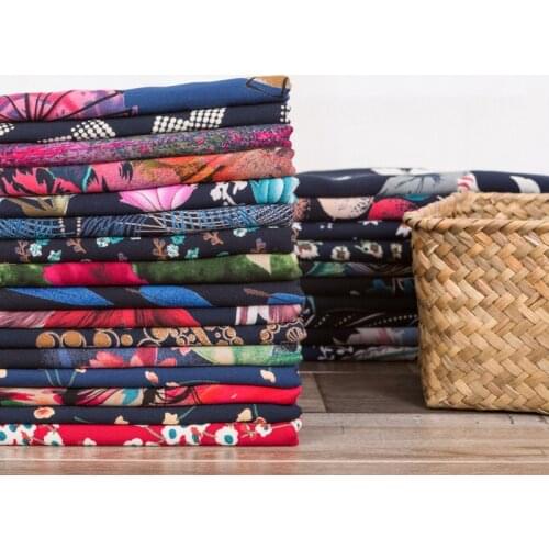 Summer small floral cotton fabric by the meter per for dress skirts clothing sewing striped flowers engraved printed cloth