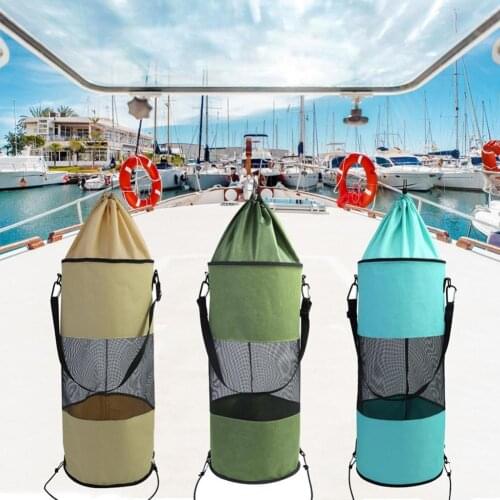 Universal Boat Garbage Bag Drawstring Strong Outdoor Trash Bags Load-bearing Accessory Leak-proof Boat Mesh Trash Bag for Boat