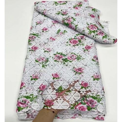 Party Q 2021 High Quality Embroidery Guipure Water Swiss African Milk Silk Cord Soluble Print Lace Fabric For Dress