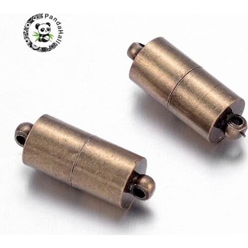 5 Sets Brass Magnetic Clasps Hooks Leather Cord Bracelet Connectors For DIY Jewelry Making Accessories 16x6mm Hole:1.5mm