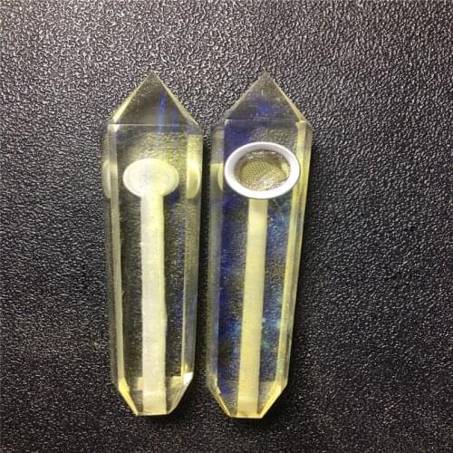 Yellow melting crystal, crystal pipe quartz point pipe, smoke pipe