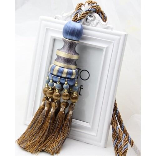 1Pair Curtain Accessory Hanging Ball Blue/Coffee/Red Curtain 1 Pair Tassel Tieback Brush for Curtains Home Decoration CP006#20
