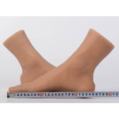 1 Pair Male Lifesize Soft Mannequin Foot Model For Tattoo Training Shoes Socks Display