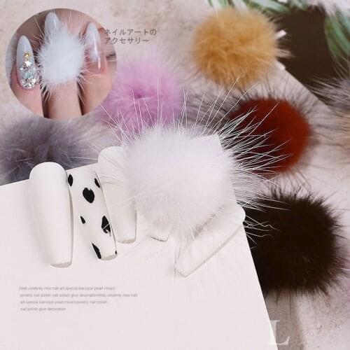 1PC Japanese Style Cute Furball Nail Art Decorations for Women Gifts 2021 Fashion DIY Nails Accessories for Manicure Design