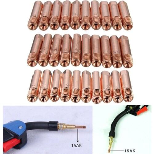 10Pcs 0.8/1.0/1.2mm MB-15AK MIG/MAG M6 Welding Torch Tips Holder Gas Nozzle Durable And Practical To Use