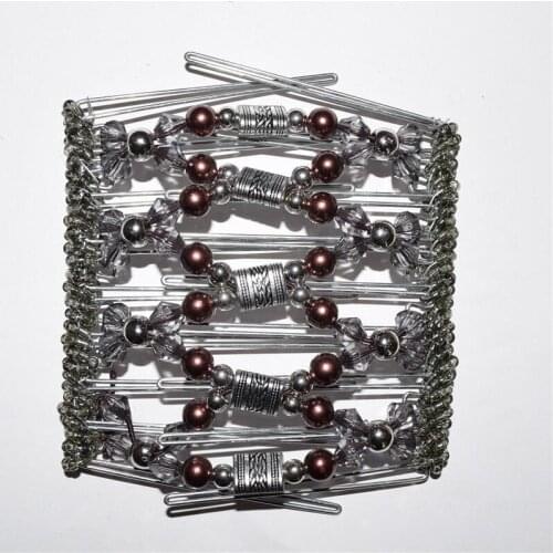 10 pcs /lot brown silver rose metal comb girls women lady wedding pary best gift magic comb