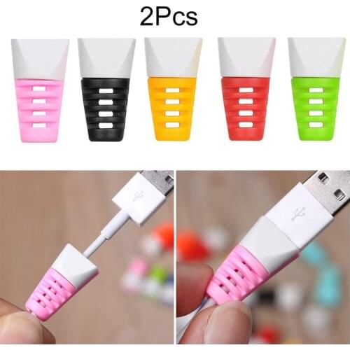 2Pcs Spiral Anti Breaking Phone Charging Cable Data Cord Wire Protective Cover Sleeve Thick Digital Cable Protector For USB