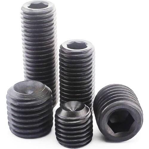 30pcs M3 M4 M5 Black A2 304 Stainless Steel Hex Hexagon Socket Allen Cup Point Grub Screw Set Bolt