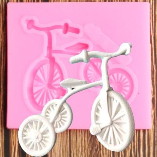 3D Bicycle Silicone Mold Polymer Clay Sugar Craft Fondant Molds Cake Decorating Tools Cake Baking Chocolate Candy Mould