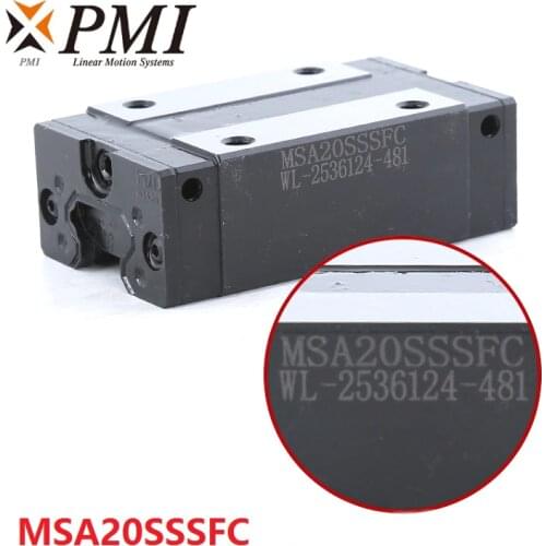 4pcs Original Taiwan PMI MSA20S MSA20SSSFC N linear guideway slide block Carriage for CO2 laser machine CNC router MSA20S-N
