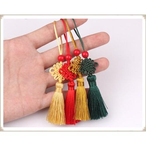 5/10Pcs 5cm Small Silk Tassel Earrings pendant Charms Crafts Silver End Caps Tassels Brush For DIY Jewelry Making Accessories