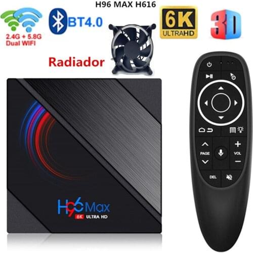 H96 max h616 5g android 10.0 caixa de tv 4g ram 64gb inteligente duplo wifi 1080p 4k youtube definir caixa superior pk
