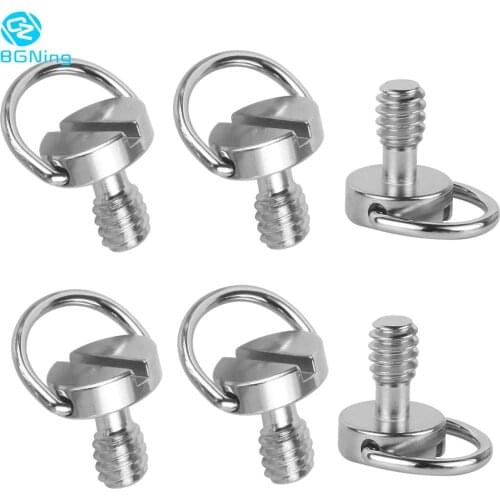 10PCS 1/4" Tripod Screws D-Ring Stainless Steel Quick Release Plate Adapter for DSLR Camera Monopod Light Photo Studio Accessory