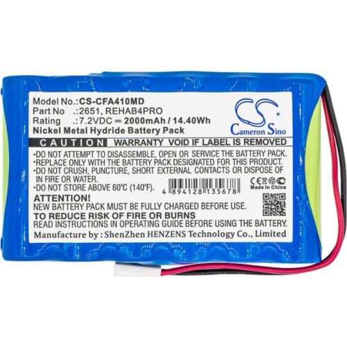 Cameron Sino 2000mAh battery for CEFAR Activ 4 Bodymax Trainer (NGSF4) Myo 4 Rehab 4 Pro 2651 REHAB4PRO Medical Battery