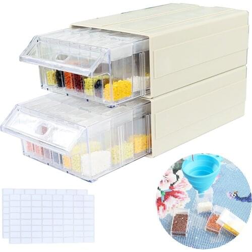 70 Slots Acrylic Storage Box Diamond Painting Kits Nail Art Rhinestone Tools Beads Storage Box Case Organizer Case