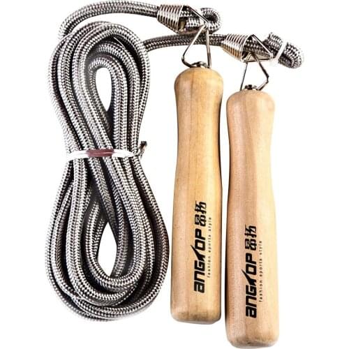 ANGTOP AT0915 Cotton Rope Wooden Handle Rope Skipping Adult Sports Dedicated Skipping Rope