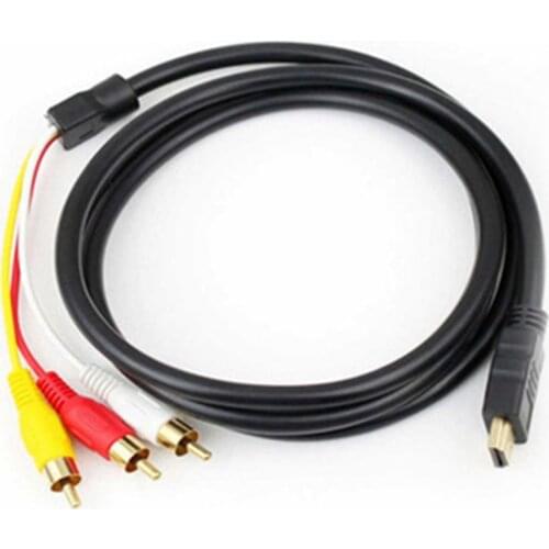 Audio Video Cable HDMI-compatible to AV HDMI-compatible to 3RCA Red Yellow and White RCA Coaxial Cables 10cm X 10cm X 10cm