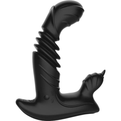 Remote Control 20 Speeds Automatic Telescopic Male Prostate Massage Vibrator Licking Scrotum Butt Plugs Anal Sex Toys For Men