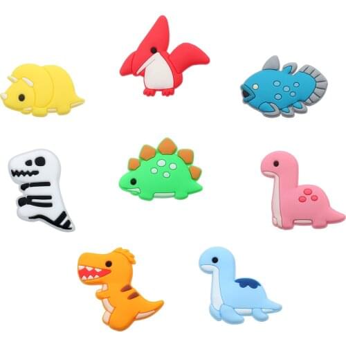 Single piece dinosaur Shoe Decoration Buckle Charm Accessories bag case DIY Combination Jibz for croc Bracelets Kids party Gifts