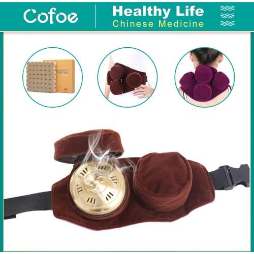 Cofoe 1/4pcs Copper Moxibustion moxa moxibustion Box with 49pcs Smokeless Moxibustion Roll moxa stick for Therapy Massage