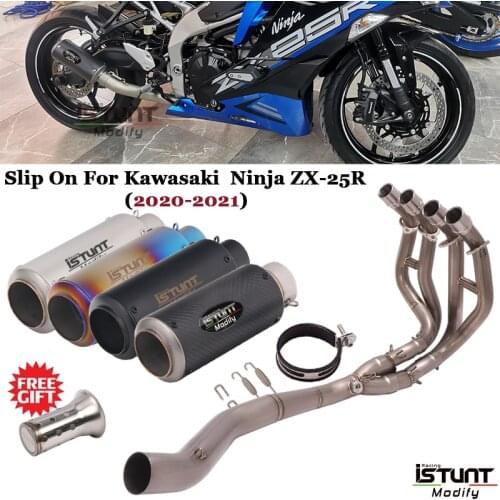 For Kawasaki Ninja ZX-25R ZX25R 2020 2021 Full System Exhaust Escape Modified Front Mid Link Pipe Muffler Motorcycle Exhaust