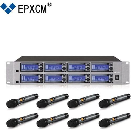 EPXCM/ UR-8128 8 Channel Digital Wireless Microphone System uhf pll wireless handheld microphone for stage and church ,karaoke