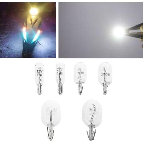 2Pcs T20 W5W White Color 12V 21W 194 501 Halogen Bulb Side Wedges Car Light Source Instrument Lamp E7CA