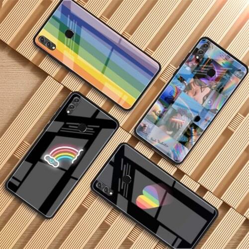 Gay Lesbian LGBT Rainbow Pride Tempered Glass Phone Case For Huawei P20 P30 pro P40 lite Mate 20 30 pro 30 lite