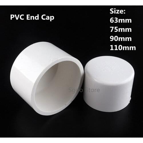 5Pcs Size 63~110mm PVC Water Supply Pipe End Plug Connector Irrigation System Plastic End Cap Fittings Watering White Parts
