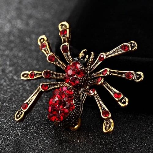 Small spider Brooch For Men Jewelry Shiny Vintage Insect Pin Broach Fashion Wedding Hijab Accessories mens hats bijoux